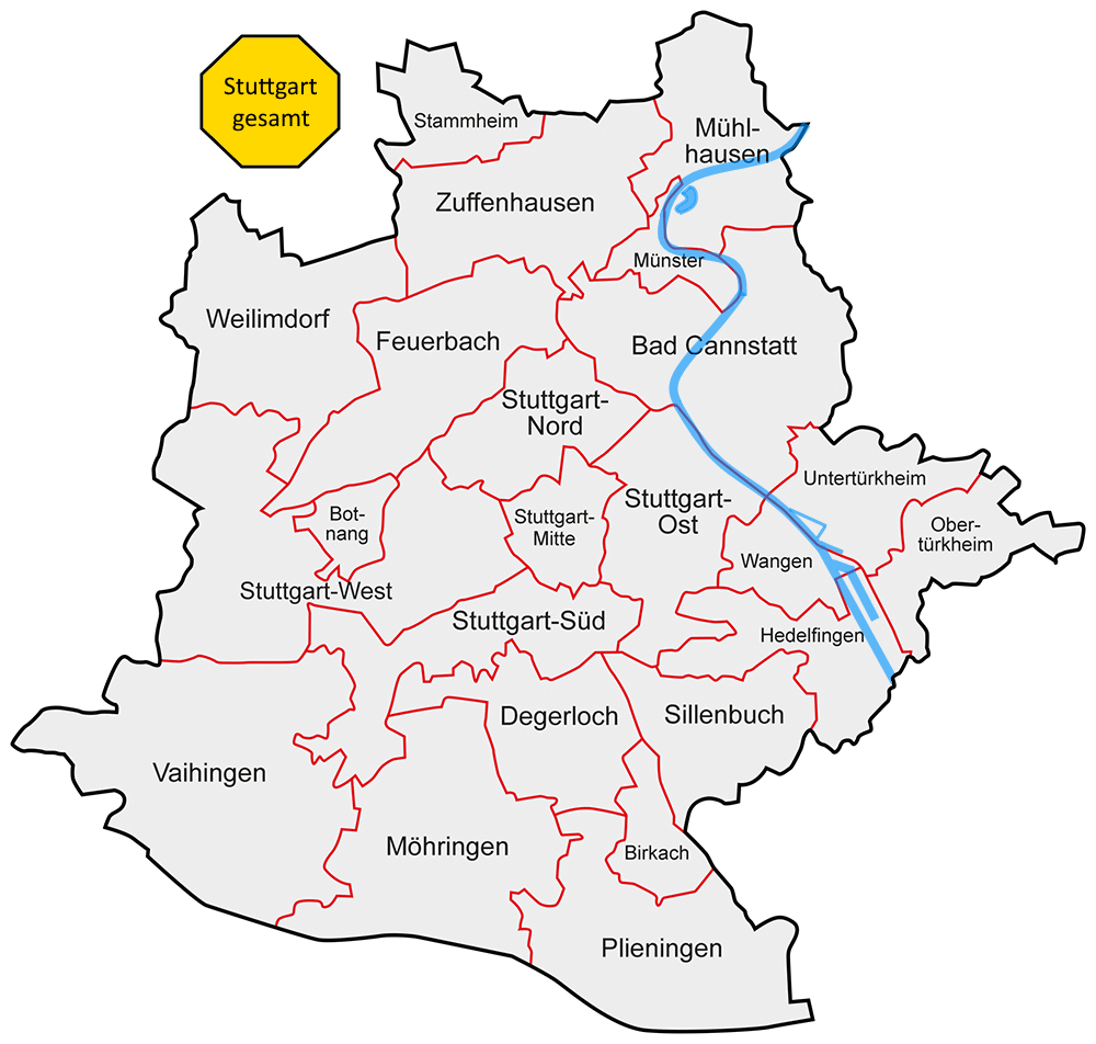 Die Stuttgarter Stadtbezirke